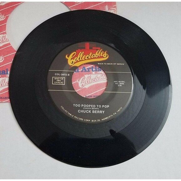 Chuck Berry Jo Jo Gun / Too Pooped to Pop 45 Vinyl Early Rock Reissue - Picture 6 of 6